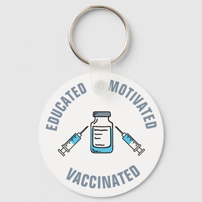 Porte-clés Vaccin contre le COVID vacciné motivé (Recto)