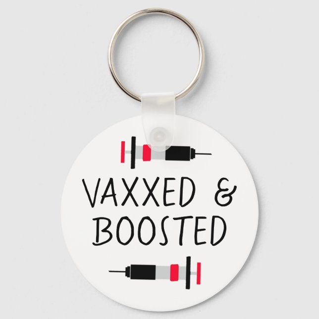 Porte-clés Vacciné et repoussé, Covid-19 (Recto)