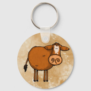 Porte-clés vache amour paix