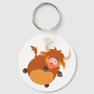 Porte-clés vache des Highlands de dessin animé flo
