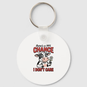 Porte-clés Vache Drôle Chance Je M'en Fiche Vintage