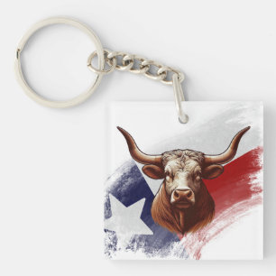 Porte-clés Vache longhorne du Texas