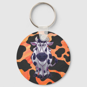 Porte-clés Vache Noir et Orange Wild Me