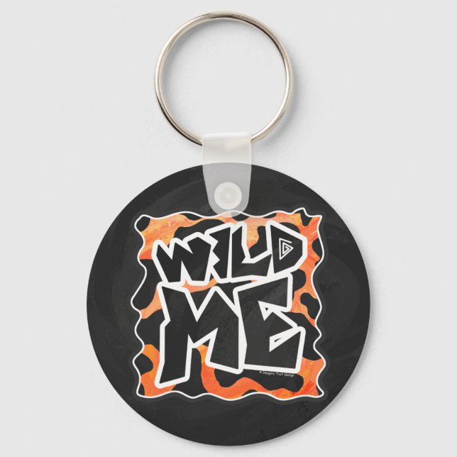 Porte-clés Vache Noir et Orange Wild Me (Recto)