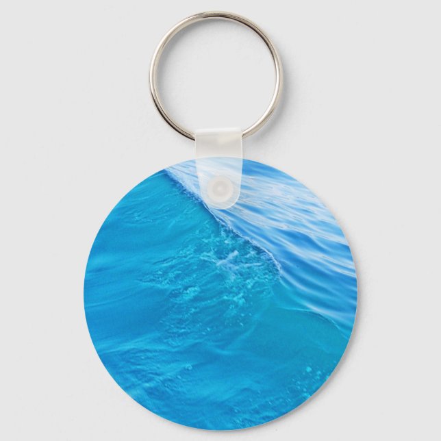 Porte-clés vague d'eau bleue cool (Recto)