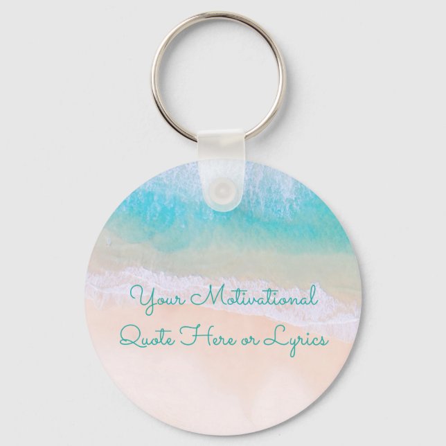 Porte-clés Vague, Sable, Citation Motivationnelle De Plage (Recto)