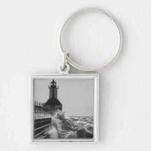 Porte-clés Vagues De Fierce En Niveaux De Gris St Joseph