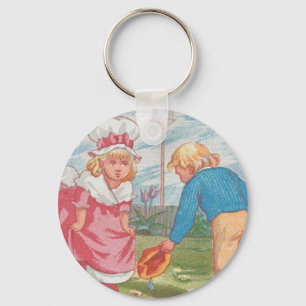 Porte-clés Valentin antique mignon fantaisiste, Kate Greenway