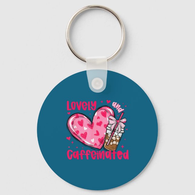 Porte-clés Valentine Lovely &amp; Caffeinated Coffee Lover Co (Recto)