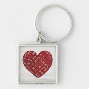 Porte-clés Valentine rustique   étreint et embrasse le coeur
