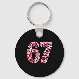Porte-clés Valentine’s Day 67 Hearts Romantic Funny Six Seven