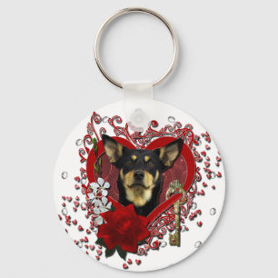 Porte-clés Valentines - Clé de mon coeur - Kelpie australienn