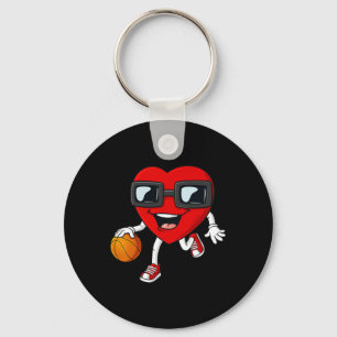 Porte-clés Valentines Day Heart Dribbling Basketball Boys Gir