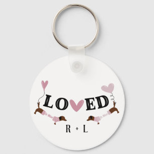 Porte-clés Valentines personnalisées Dachshunds