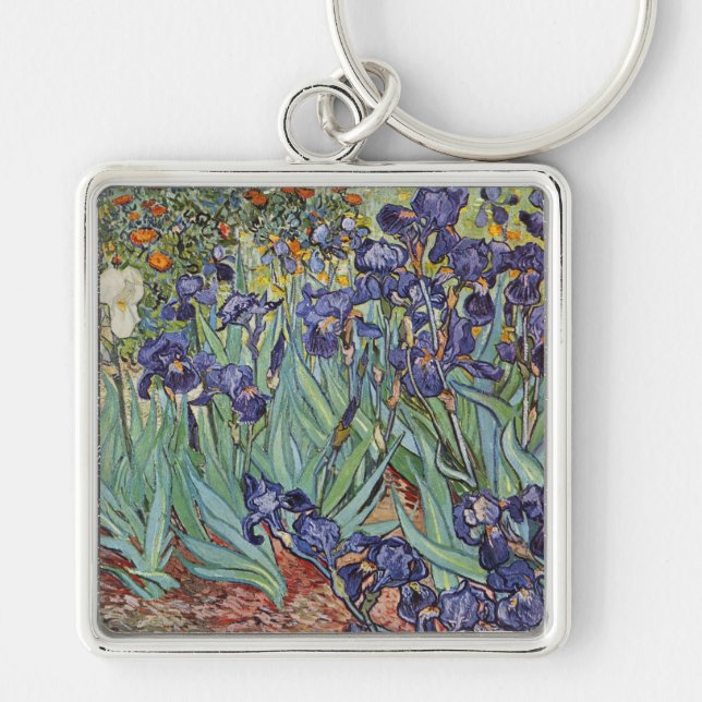 Porte-clés Van Gogh Irises Peinture impressionniste (Devant)