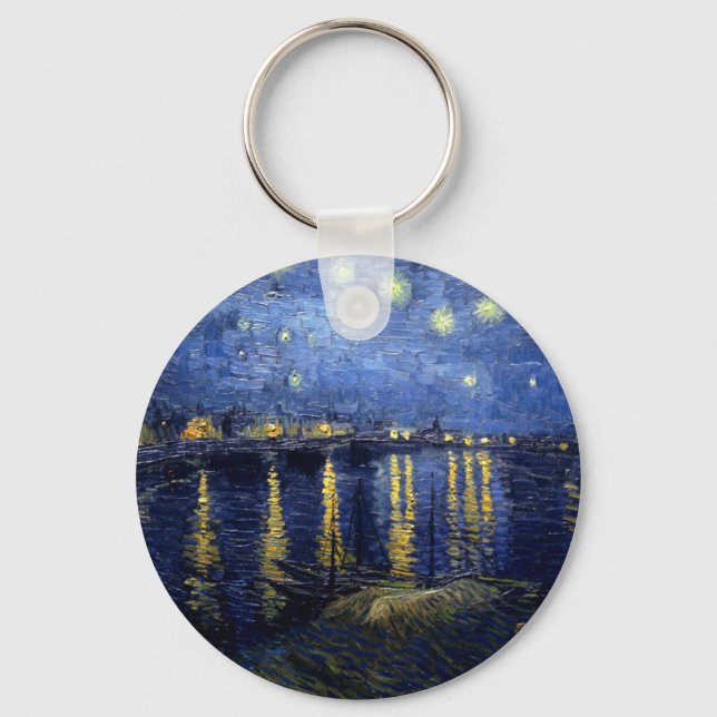 Porte-clés Van Gogh Nuit étoilée sur Rhône (Recto)