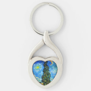 Porte-clés Van Gogh Road avec Cypress et Star