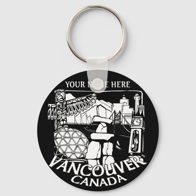 Porte-clés Vancouver Canada Porte - clé Vancouver Souvenirs (Recto)