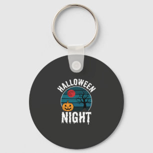 Porte-clés Vecteur d'arbre de citrouille de nuit d'Halloween
