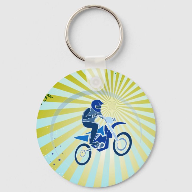 Porte-clés Vecteur Vectoriel Dirt Biker (Recto)