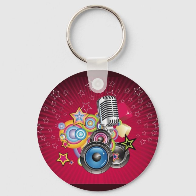 Porte-clés Vector-Musique-Arrière - plan-avec-haut-parleur-et (Recto)