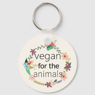 Porte-clés Vegan for the animals floral design