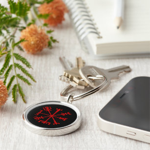 Porte-clés Vegvísir rouge sang (boussole de Viking)