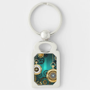 Porte-clés Veille bijoux Steampunk sur un Arrière - plan vert