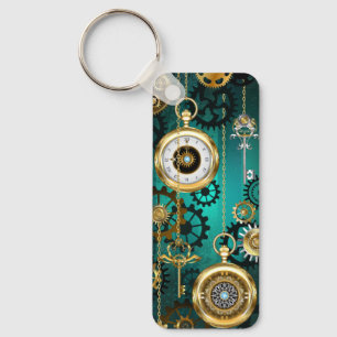 Porte-clés Veille bijoux Steampunk sur un Arrière - plan vert