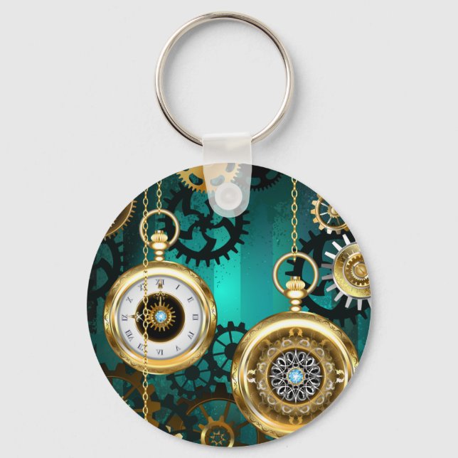 Porte-clés Veille bijoux Steampunk sur un Arrière - plan vert (Recto)