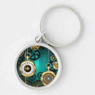 Porte-clés Veille bijoux Steampunk sur un Arrière - plan vert