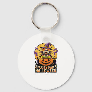 Porte-clés Veillée de la citrouille du Bulldog d'Halloween