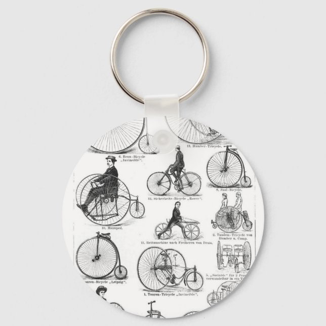 Porte-clés Vélo à grande roue Penny Farthing (Recto)
