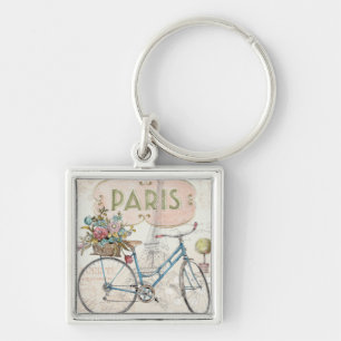 Porte-clés Vélo de Paris avec des fleurs