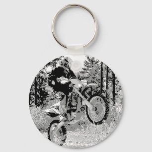 Porte-clés Vélo de saleté roulant dans les bois