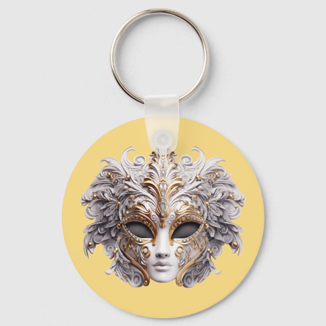 Porte-clés Venetian Intricately Decorated in Gray and Gold (Recto)