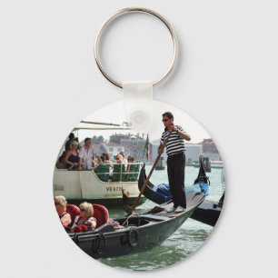 PORTE-CLÉS VENISE GONDOLIERS SUR LE GRAND CANAL