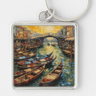 Porte-clés Venise, Italie, en style van Gogh