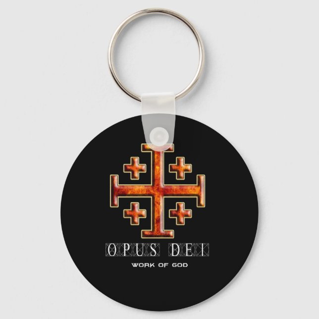 Porte-clés Ver 3 - Croix de Jérusalem - Opus Dei - Retour noi (Recto)