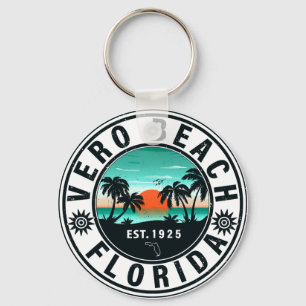 Porte-clés Vero Beach Floride Palm Tree Retro Sunset 60s