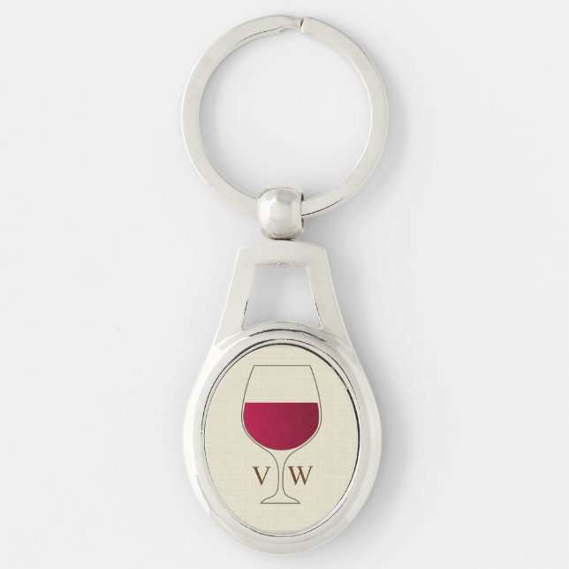 Porte-clés Verre de vin rouge personnalisé (Devant)