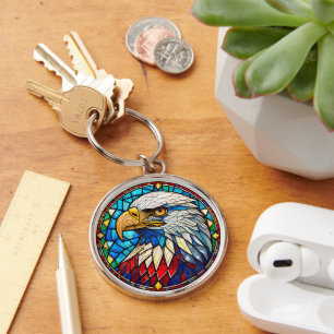 Porte-clés Verre tendu d'aigle patriotique