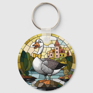 Porte-clés Verre Tiré Art, Verre Tiré Oie Silencieuse