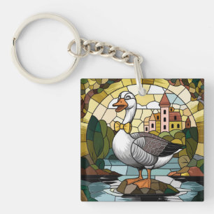 Porte-clés Verre Tiré Art, Verre Tiré Oie Silencieuse
