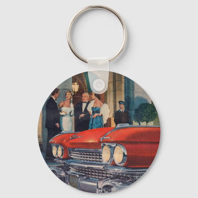 Porte-clés vers 1960 calandre cadillac rouge (Recto)