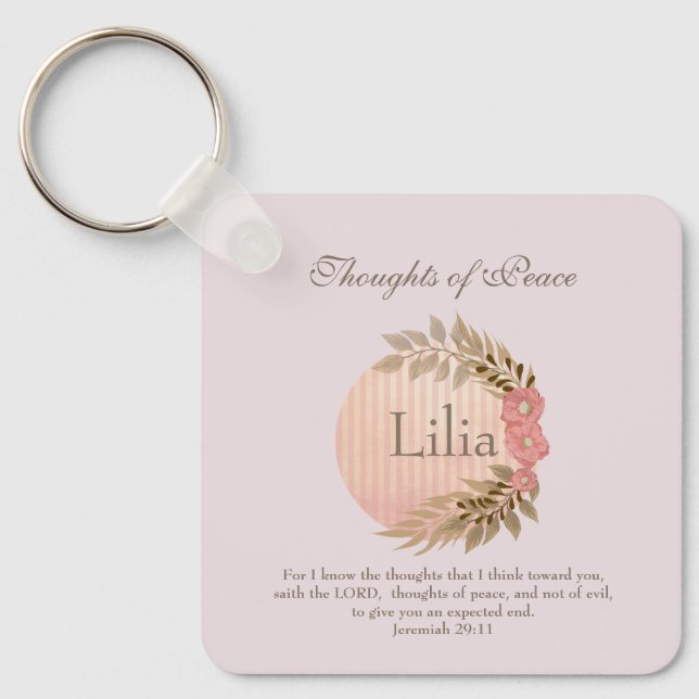 Porte-clés Verse de paix de la Bible (Recto)