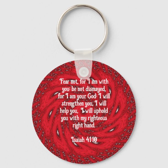 Porte-clés Versets de la Bible Citation Inspirationnelle Isaï (Recto)