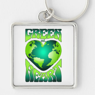 Porte-clés VERT AU COEUR Éco écologique Rétro
