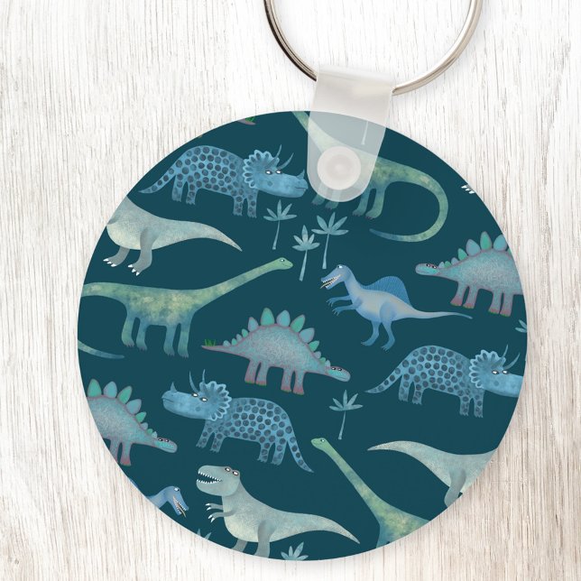 Porte-clés Vert dinosaures (Dinosaur pattern keyring keychain)