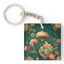 Vert floral design rétro vintage